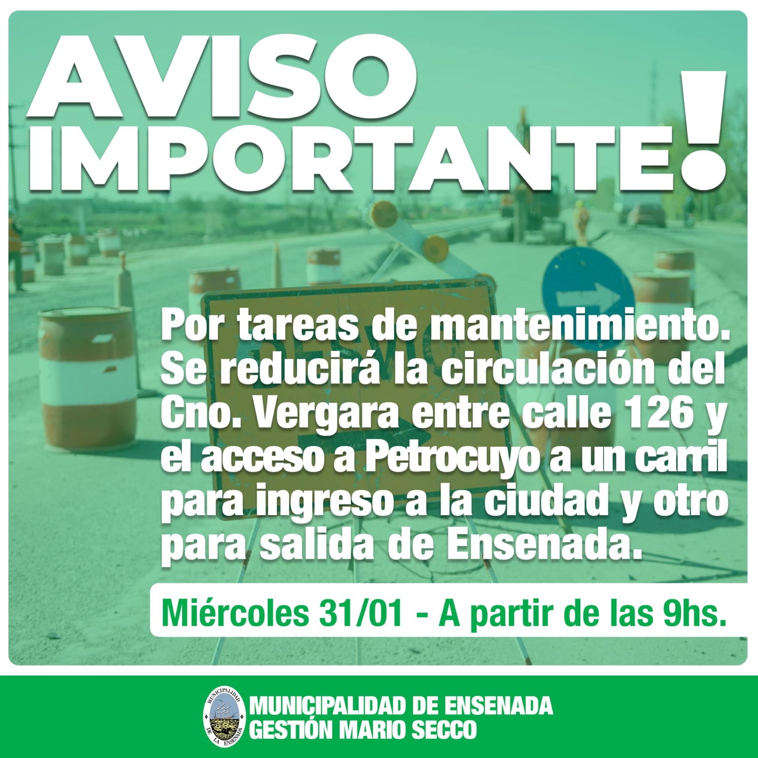 Aviso importante municipalidad de ensenada